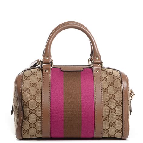 gucci monogrammed vintage webbed small boston handbag|gucci canvas bag.